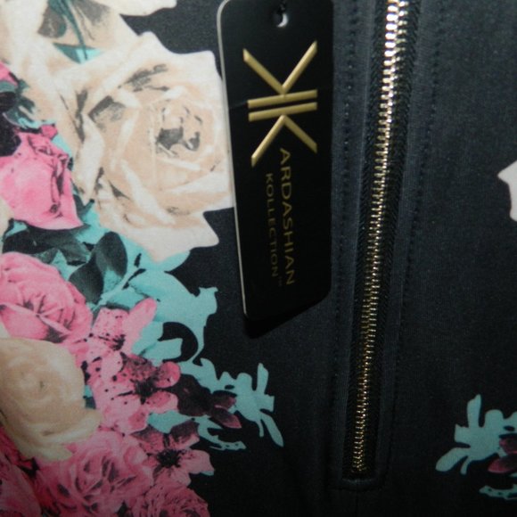 Kardashian Kollection Floral Low-Back Dress Size Large (Z-37) - Picture 3 of 4